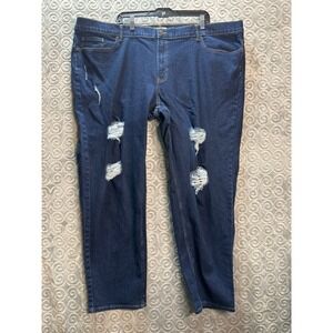 Denim‎ Gold Distressed Ripped Jeans Blue Plus Size 52/32 Cotton Blend